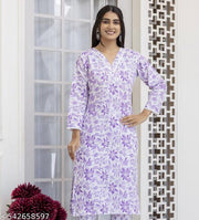 Women’s Long Cotton Kurti – Chafi Collection | Printed Daily Wear Kurta for Women