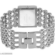 HRV Silver Roman Silver Zali Belt Square Women And Girls Analog Watch