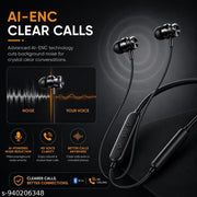 Wireless Bluetooth Neckband Earphones – Magnetic Sports Headset with Deep Bass & Noise Isolation