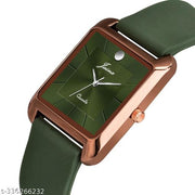 Jainx Square Shape Green Silicone Strap Analog Wrist Watch for Men - JM7170