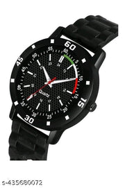 New stylish watch amazing watch wrist watch pu rubber strap watch black colour watch for mens & boys