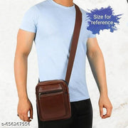 Stylish PU-Leather Sling Travel Office Messenger One Side Shoulder Bag for Men, Women & Boy