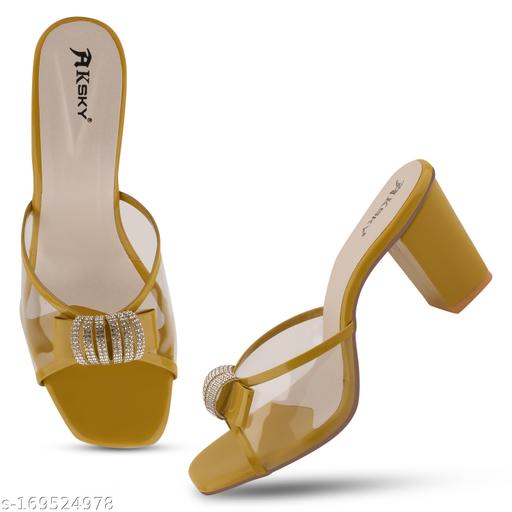 Women Yellow block Heel