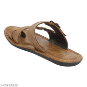 Khaki Solid Comfort Sandals For Men