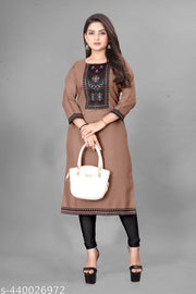 Desigener Kurti New Collection Cotton Blend Stylish New Trendy Embroidered Pattern Casual Kurta for Girls & Women