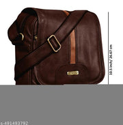 LOREM Brown Casual Faux Leather Cross Body Sling Bag For Men SL05