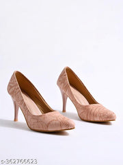 Shoetopia Classy Peach Pointed Toe Pumps For Women