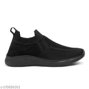 Men’s Slip-On Running Shoes | Lightweight Sports Sneakers with Memory Foam Cushioning | Walking, Gym, Jogging, Training (Black)