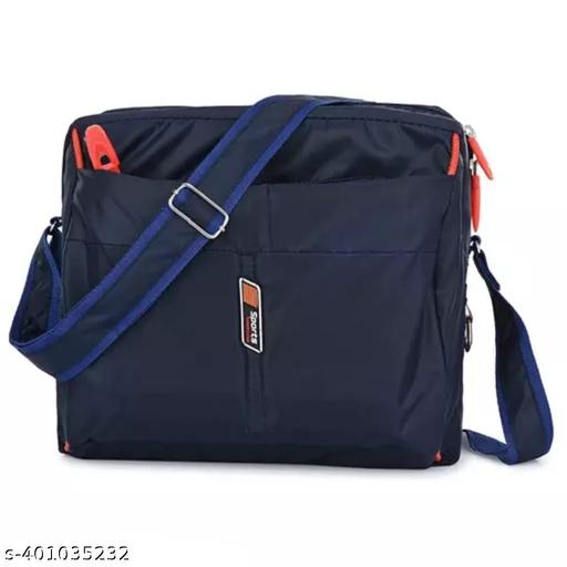 Cross Body Messenger Bag for Business College & Classes, One Side Shoulder With Adjustable Strap (Blue)