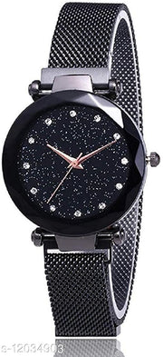 MMD  Casual Designer Black Dial Magnet Watch - for Girls & Women