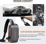 Waterproof Polyester Slim Unisex Crossbody Sling Bag Chest Backpack Men's Shoulder Bag, Leisure Travel Handbag, Hard Shell Anti-Theft Chest Bag