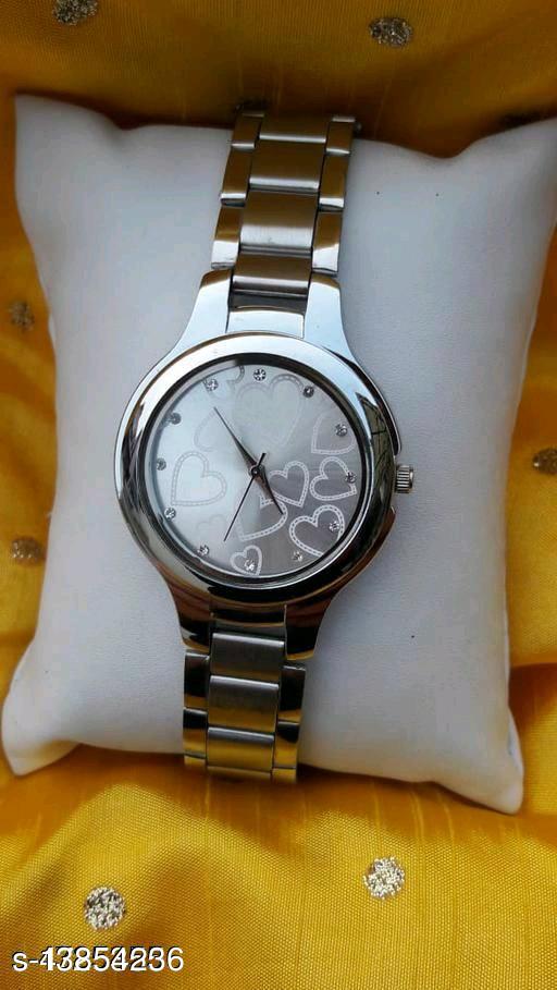 HRV Women SS Silver Heart Dial Analog Watch