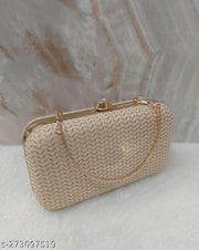 FANCY PARTYWEAR BOX CLUTCH WITH HANDLE SHIMMER SHINING BRIDAL CLUTCH