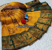 Beautiful Art Silk Jacquard Border Saree With Unstitched Running Blouse For Women Wedding Wear Party