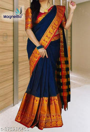 Kanjeevaram Banarasi Silk Jacquard Saree With Unstiched Blouse
