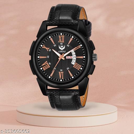 Lorenz Black Roman Dial Watch for Men & Boys | MK-4011R