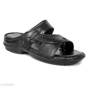 Gwal G Genuine Leather Comfortable slippers Black for men's