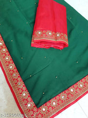 Beautiful Lace Border Georgette embelished saree with seperate blouse for women's, party wear & occasion wear saree for women's