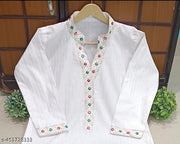Branded White Collar Design Kurti Only
