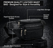Waist Bag for Men Side Bag for Travel, Sports Waterproof & Adjustable Belt Pouch Fanny Waist Bag