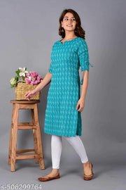 Women Cotton Kurti Combo Pack Of 2 | Blue & Pink Kurti Set for Women and Girls | Daily Wear, Office Wear, Casual Ethnic Kurta