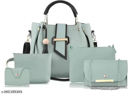 Pu-Leather Women Handbag Combo Set of 5