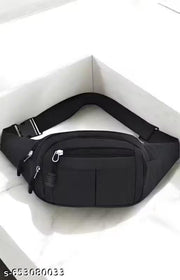 Hiking Cycling Sports Waterproof Large Capacity Kamar Bag Fanny Pack Waist Bag (Black)