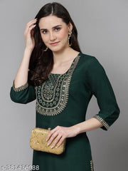 Women Embroidered Straight Kurta