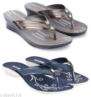 Multicolor Combo of Women's Slippers and Flipflop - Pack of 2