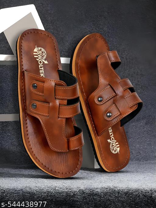 SWOLTEK Slippers For Men And Boys Regular Wear Chappals Chappal Flip Flops Everyday use in bathroom and home lightweight Black And Brown Tan Summer Slippers Summer-2025