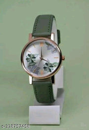 SHREE GORGEOUS FLOWER DESING LATHER ANALOG WATCH FOR GIRLS AND WOMEN COMBO (PACK OF 2)