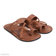 Stylish Men's Syntethic Leather Brown Flipflops