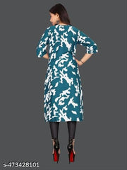 Women Crepe Fabric Printed Straight Kurti, Size -XS, S, M, L, XL, XXL, 2XL, XXXL, 3XL, 4XL, 5XL ( New Arrival New Design Fashionable Kurti )