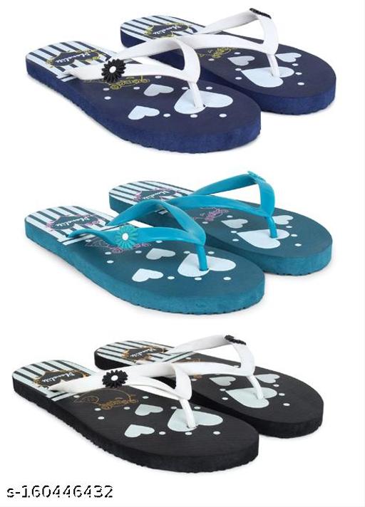 Phonolite Daily use Printed Hawaii chappal slipper flipflop casual slipper for women and girls pack of 3combo set