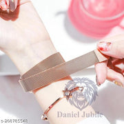 Magnetic Chain magnet strap mash Watch Women watch Classy Heart Butterfly watch Rose Gold Girls Unique watch Women chain birthday gift Watch Analog Black watch hand watch new beautiful Girls Watch