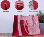 Stylish Jute handbag for women | jute laptop and office bag | Jute travel and daily use bag |Large size Jute bag with zip | Jute lunch bag