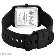 Jainx Square Shape Black Silicone Strap Analog Wrist Watch for Men - JM7168