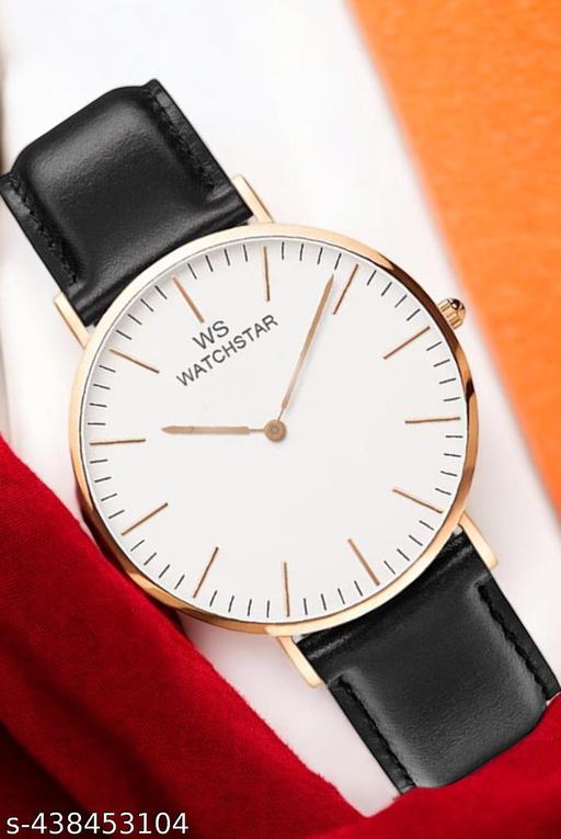 Professional Type Black Dial leather belt analog watch for women