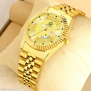 Legacy Series Original Gold Plated Day and Date Functioning | Stylish Chain | Quartz Analog Watch for Boys/ Men