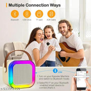 Rechargeable Karaoke Mic with Speaker for Singing | Wireless Mini Portable Bluetooth Speaker with Microphone & LED Lights | Cute Birthday Gift for Kids Musical Toys for Boys, Girls and Adults