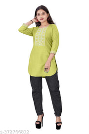 stylelist short kurti with embroidered work