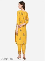 Cotton Kurtis Embroidery Women's Printed Pattern Cotton Kurti with Pant kurta set (Grey)