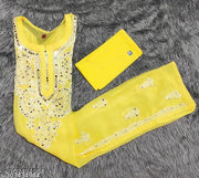 Mirror work long Chkankari embroidered kurti Inner.