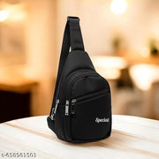Trending Black Sling Bag for Men & Women | Crossbody Chest Bag with "Special" Print | Travel, College, Gym