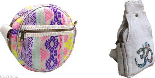 Unisex Hemp Crossbody Bag, 14" H x 7.5" W, Eco-Friendly for Men & Women