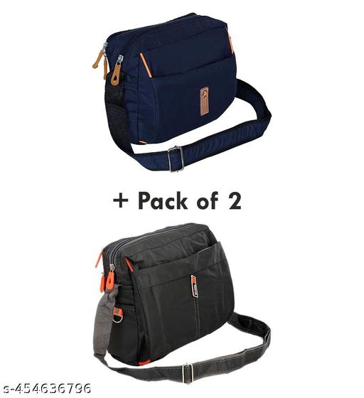 Combo Of Unisex Cross Bag | Men & Women Sling Bag | Latest Washable Men & Womens Cross Bag | Travel Sling Bags | Side Bag | Pack Of 2