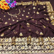 Women Embroidered Bollywod Saree