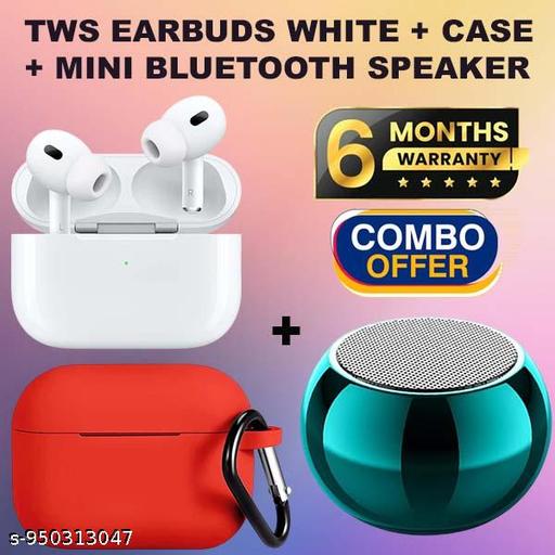 Bluetooth Speaker, Stereo Sound Surround, Long Hours Playback, Best for Mobile, Laptop/PC, Media Players with Multi Modes with Bluetooth Buds - Combo