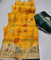 Embroidery Bandhani Saree