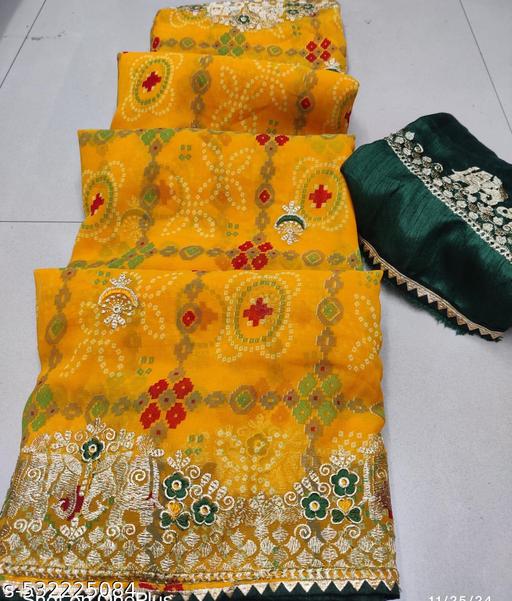 Embroidery Bandhani Saree